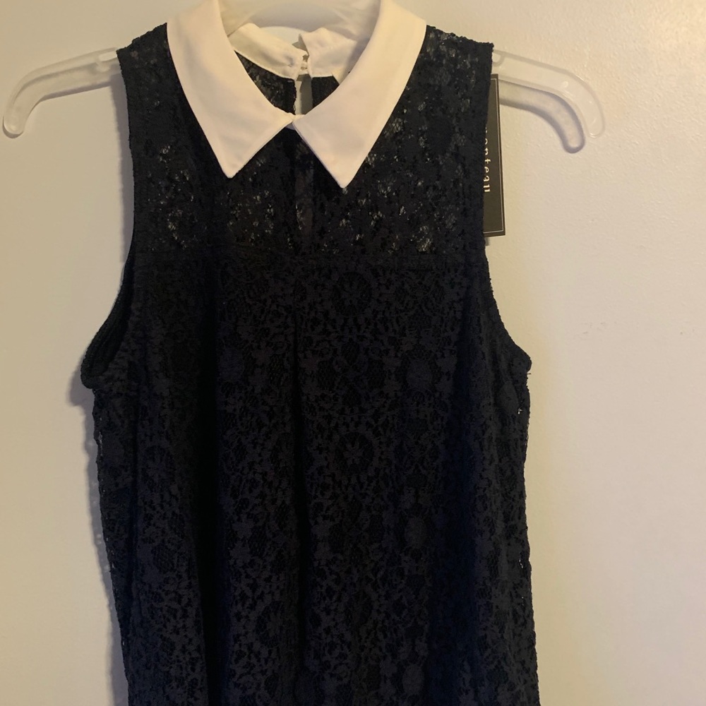 NWT Monteau Navy Lace Blouse